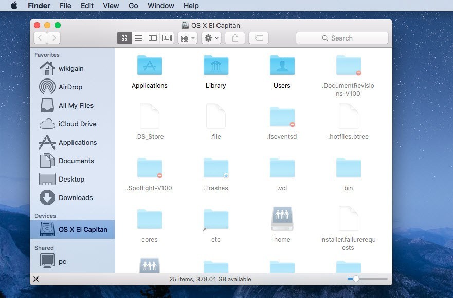 Os x show hidden files and folders